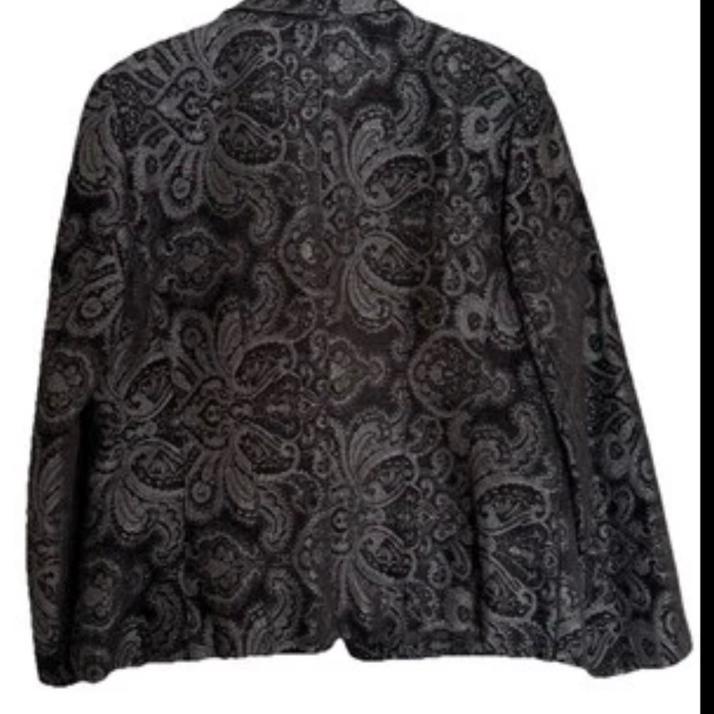 Rafaella Women’s Blazer, Black With Dark Green Details, very unique size 12